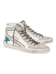 GOLDEN GOOSE DELUXE BRAND Slide Suede Waxed White Sand