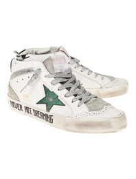 GOLDEN GOOSE DELUXE BRAND Mid Star Leather White Emerald