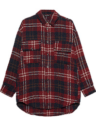 TRUE RELIGION Oversized Checked Boucle Red Blue