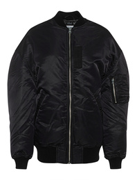 R13 Zip Out Down Bomber Black