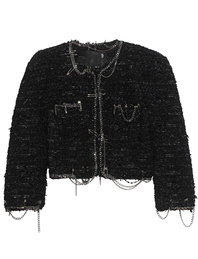 R13 Square Shoulder Tweed Black 
