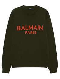 BALMAIN Logo Knit Khaki