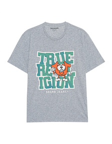 TRUE RELIGION Relaxed Ombre Logo Heather Grey