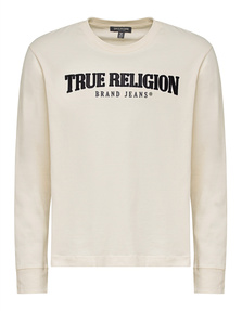 TRUE RELIGION Relaxed Satin Arch Winter White