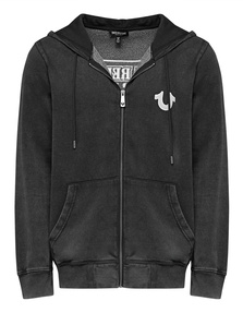 TRUE RELIGION Zip Up Hoodie Jet Black