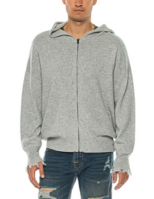 TRUE RELIGION Hooded Zip Heather Grey