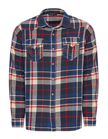 TRUE RELIGION Flannel Blue Red Check