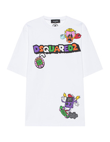 DSQUARED2 Skater Fit Print White