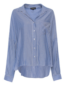 TRUE RELIGION Oversize Boxy Stripe Blue White