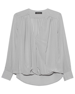 JADICTED Silk Deep V Neck Silver