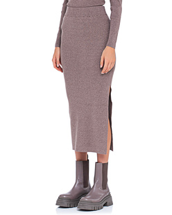 JADICTED Midi Knit Slit Beige