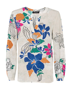 JADICTED Slit Silk Cream Flower