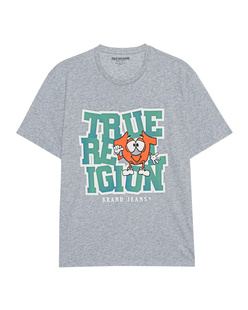 TRUE RELIGION Relaxed Ombre Logo Heather Grey