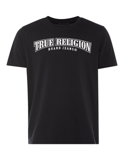 TRUE RELIGION Relaxed Nu Brush Logo Black