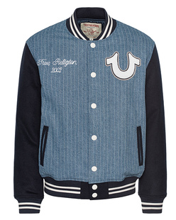 TRUE RELIGION College Pinstripoe Denim Blue