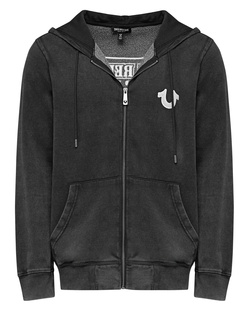 TRUE RELIGION Zip Up Hoodie Jet Black