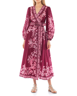 ZIMMERMANN Tiggy Wrap Midi Rhubarb Bird