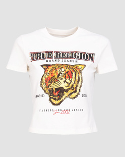 TRUE RELIGION Tiger Baby Tee Winter White