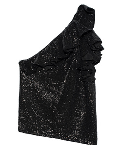 IRO Lavaur One Shoulder Ruffle Black