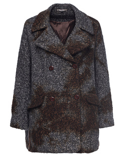 SUZUSAN Various Loop Yarn Tweed Brown Darkgrey