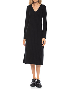 360 Cashmere Jazmyn V-Neck Ribbed Black