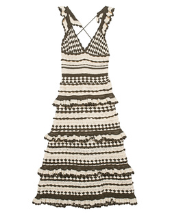 ZIMMERMANN Devi Crochet Frill Dress Khaki