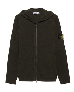 STONE ISLAND Zip Wool Dark Green