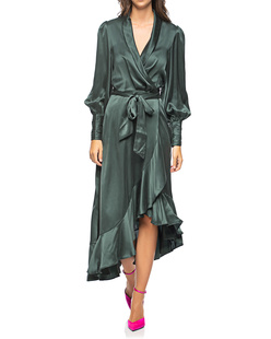 ZIMMERMANN Silk Wrap Midi Dark Green