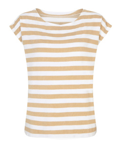 JUVIA Kimberly Boxy Light Terry Striped Camel
