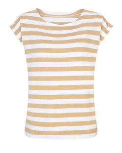 JUVIA Kimberly Boxy Light Terry Striped Camel