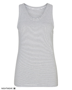 JUVIA Rib Jersey Striped White Navy