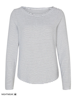 JUVIA Night Rib Jersey Striped White Navy
