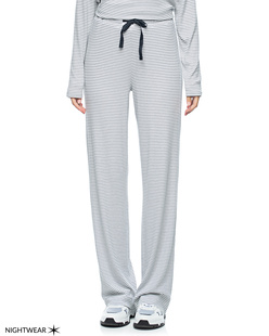 JUVIA Rib Jersey Striped White Navy