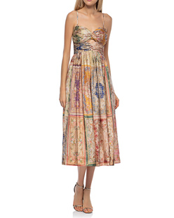 ZIMMERMANN August Tie Front Midi Patch Floral