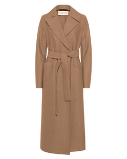 HARRIS WHARF LONDON Long Maxi Coat Pressed Wool Tan 