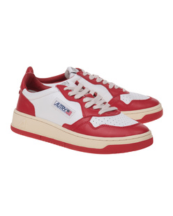 Autry Medalist Low Leather White Red