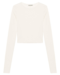 ÉTERNE Cropped Fitted Top Off White