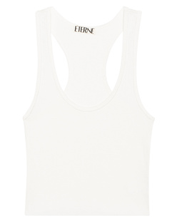 ÉTERNE Cropped Rib Racerback Off White