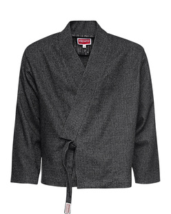KENZO Checked Kimono Short Anthracite