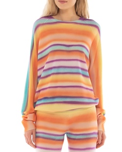 Canessa Cashmere Malibu Crew Neck Good Vibes Multicolor