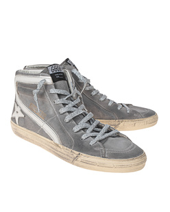 GOLDEN GOOSE DELUXE BRAND Slide Suede Waxed Grey