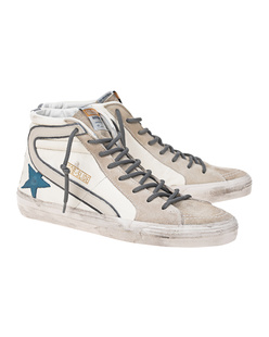 GOLDEN GOOSE DELUXE BRAND Slide Suede Waxed White Sand