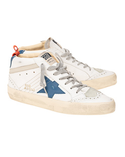 GOLDEN GOOSE Mid Star Classic White Blue