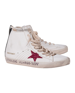 GOLDEN GOOSE Francy Nappa Glitter Cream Fuchsia