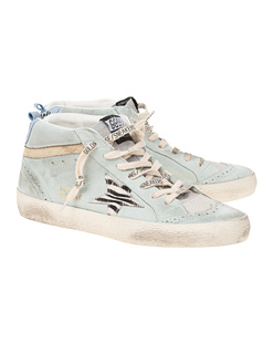 GOLDEN GOOSE Mid Star Classic Horsy Suede Upper Vintage Aqua