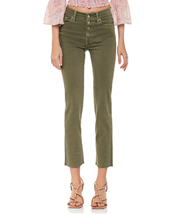 7 FOR ALL MANKIND THE STRAIGHT CROP COLORED STRETCH GREEN