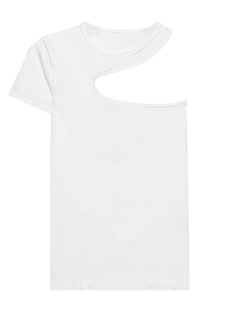 HELMUT LANG Asymmetric Cut Out White