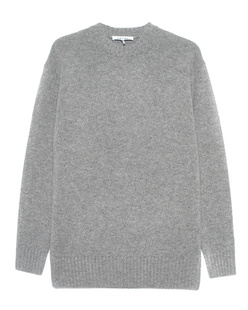Frame Oversized Cashmere Crew Sweater Grey