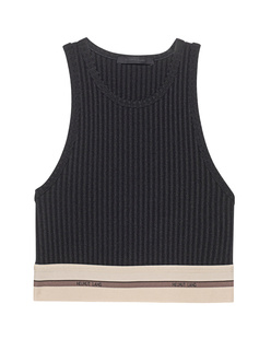 HELMUT LANG Rib Crop Tank Black