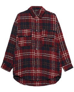 TRUE RELIGION Oversized Checked Boucle Red Blue